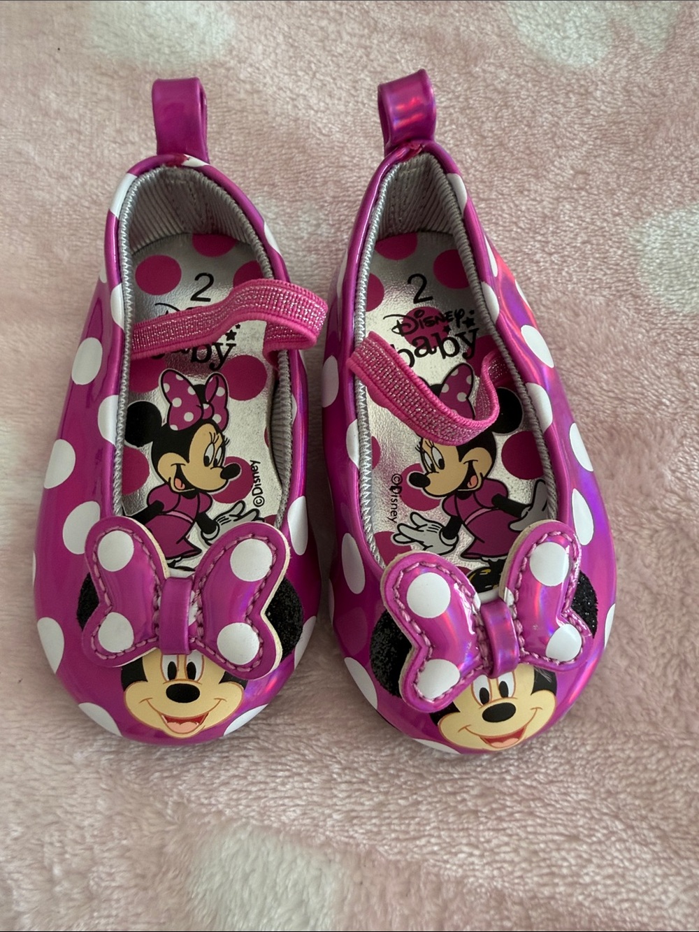 Disney Minnie Mouse Purple Polka Dot Mary Jane Baby Shoes